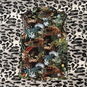 H&M Multicolor Tropical Print Button-Down Top